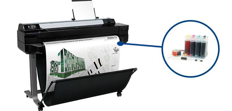 Плотер HP DesignJet T520 36″ (A0) з СБПЧ та чорнилом, уцінка