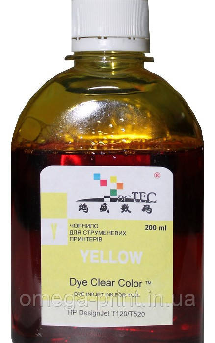 Чернило HP T610 1100 Yellow, 200 мл DC Tec