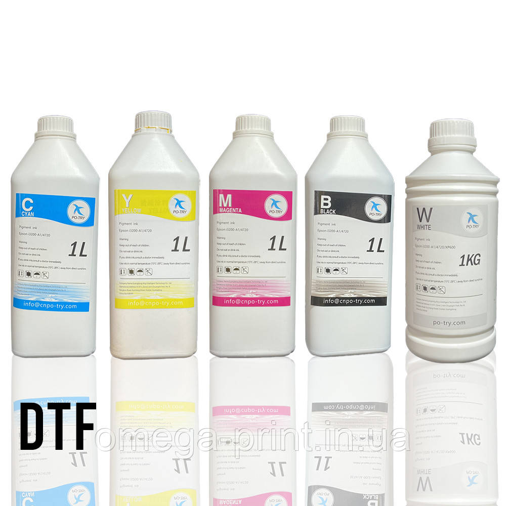 Чорнило для DTF друку CMYK + White 5*1000 мл